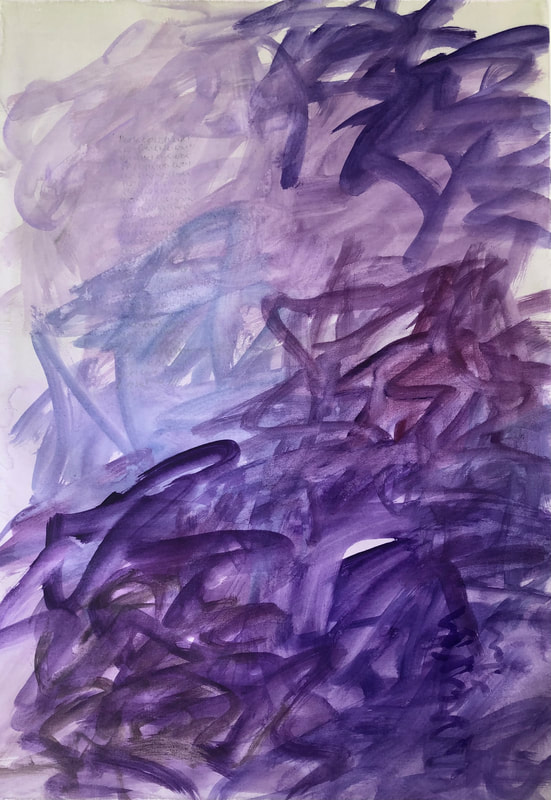 Purple and violet abstract painting by Melinda Blair Paterson 2022